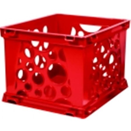 STOREX Storex Mini Stackable Storage Crate - Red 1466434